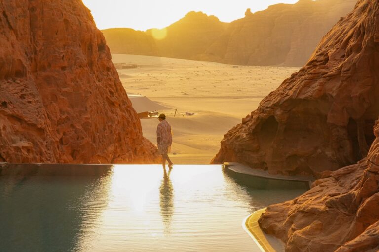 Sunrise,At,Banyan,Tree,Hotel,In,Alula,,Saudi,Arabia.,Building