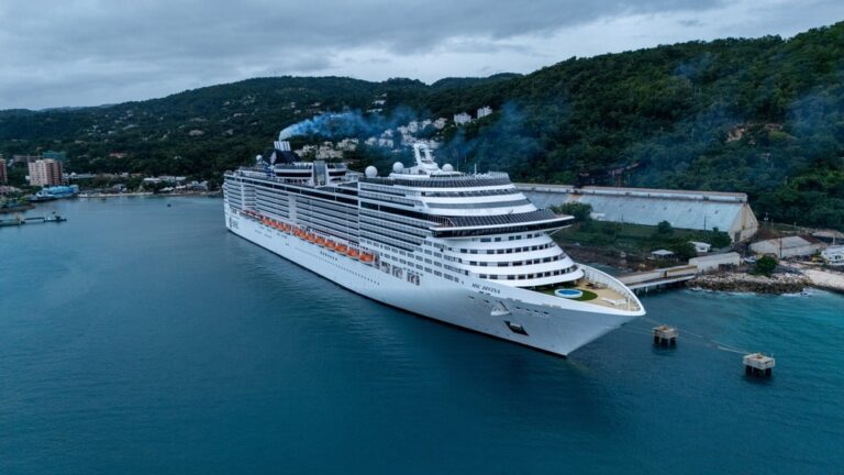 cruise ship in port in jamaica